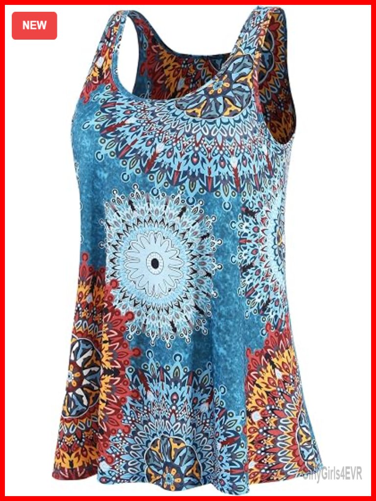 Built In Bra Tank Top Flowy Pleated Loose Fit S-Xxxxl